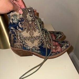 Free People Multicolor Tapestry Ankle Boots